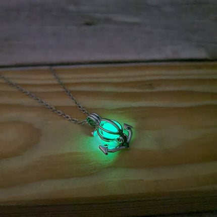 Anchor necklace Glow in the Dark Nautical jewelry Maritime charm Symbolic pendant Ocean-inspired accessory Classic anchor design - Pink Horse Florida