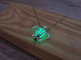 Glow in the Dark Turtle Necklace, Luminescent Jewelry, Glow Sea Turtle Pendant, Turtle-themed Accessory, Glowing Necklace, Nighttime Charm Necklace, Glow Pendant Jewelry - Pink Horse Florida