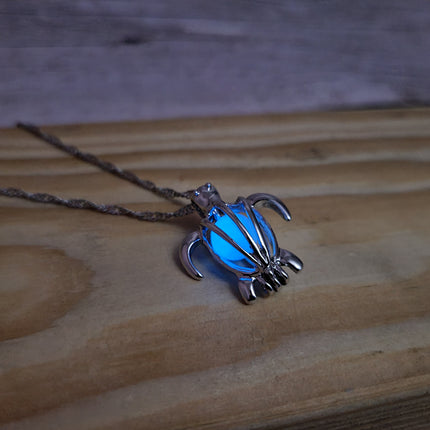 Glow in the Dark Turtle Necklace, Luminescent Jewelry, Glow Sea Turtle Pendant, Turtle-themed Accessory, Glowing Necklace, Nighttime Charm Necklace, Glow Pendant Jewelry - Pink Horse Florida