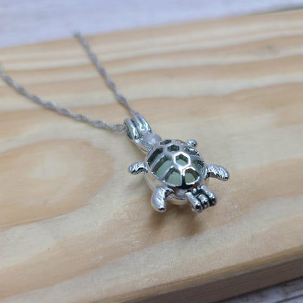 Glow in the Dark Turtle Necklace, Luminescent Jewelry, Glow Sea Turtle Pendant, Turtle-themed Accessory, Glowing Necklace, Nighttime Charm Necklace, Glow Pendant Jewelry - Pink Horse Florida