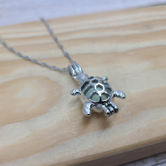Glow in the Dark Turtle Necklace, Luminescent Jewelry, Glow Sea Turtle Pendant, Turtle-themed Accessory, Glowing Necklace, Nighttime Charm Necklace, Glow Pendant Jewelry - Pink Horse Florida