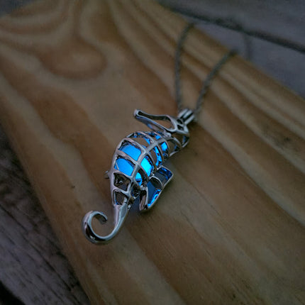 Glow in the Dark Seahorse Necklace, Luminescent Jewelry, Glow Seahorse Pendant, Seahorse-themed Accessory, Glowing Necklace, Nighttime Charm Necklace, Glow Pendant Jewelry - Pink Horse Florida