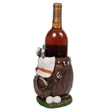 Golf Bag Wine Bottle Holder Gold Lover Gift Figurine For Golfer - Pink Horse Florida