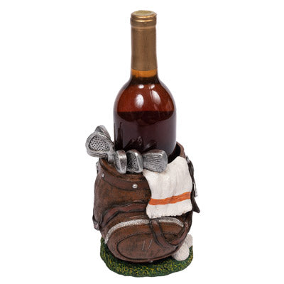 Golf Bag Wine Bottle Holder Gold Lover Gift Figurine For Golfer - Pink Horse Florida
