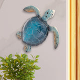 Sea Turtle Statue Garden Decor, Tabletop Display and Wall Hanging Garden Turtle Figurine - Pink Horse Florida