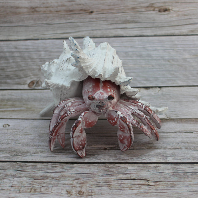 Hermit Crab Figurine Coastal Decor Marine Life Sculpture Handcrafted Crab Art Lifelike Hermit Crab Replica Ocean-Inspired Decor - Pink Horse Florida