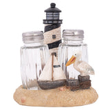 Lighthouse Beacon Salt and Pepper Shaker Holder Nautical Kitchen Decor lighthouse figurines - Pink Horse Florida