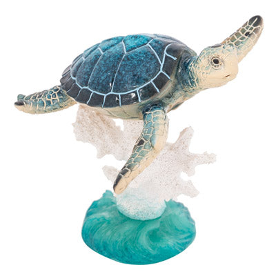 Turtle Figurine, Sea Turtle Coral Figurine, Turtle Decor, Sea Turtle Decor, Beach Decor - Pink Horse Florida