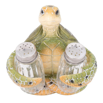 Turtle Salt and Pepper Shakers, Turtle Kitchen Decor Figurine, Sea Turtle Salt and Pepper Holders, Turtle Salt and Pepper Set - Pink Horse Florida