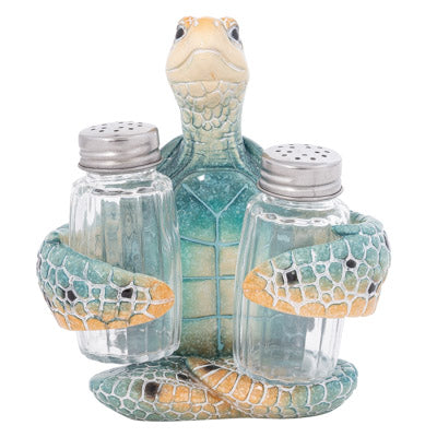 Turtle Salt and Pepper Shakers, Turtle Kitchen Decor Figurine, Sea Turtle Salt and Pepper Holders, Turtle Salt and Pepper Set - Pink Horse Florida