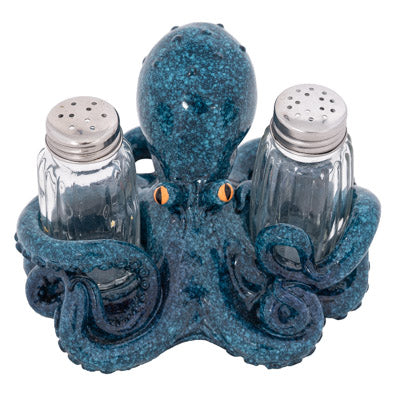Octopus Salt and Pepper Holder, Kitchen Decor Figurine, Octopus Salt and Pepper Set - Pink Horse Florida