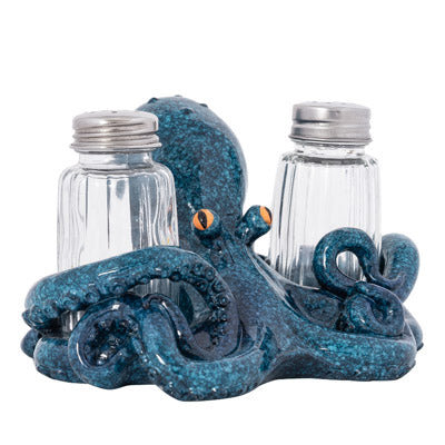 Octopus Salt and Pepper Holder, Kitchen Decor Figurine, Octopus Salt and Pepper Set - Pink Horse Florida