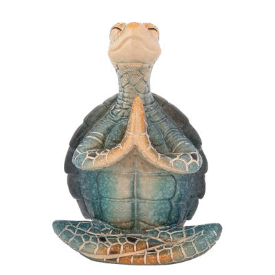 Yoga Turtle, Meditating Figurine, Meditating Animal, Funny Animal Figurine, Meditating Sea Turtle - Pink Horse Florida