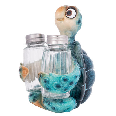 Turtle Salt and Pepper Shakers, Turtle Kitchen Decor Figurine, Cartoon Sea Turtle Salt and Pepper Holders, Turtle Salt and Pepper Set - Pink Horse Florida