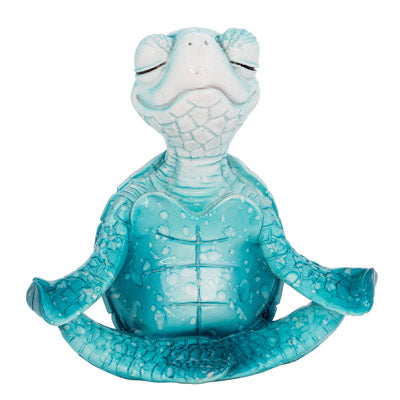 Yoga Sea Turtle, Zen Turtle, Serene Yoga Pose Figurine, Cartoon Sea Turtle, Meditating Sea Turtle - Pink Horse Florida