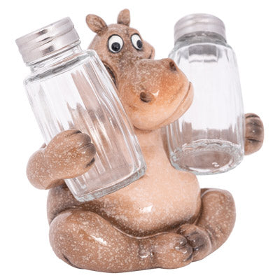 Hippo Salt and Pepper Holder, Kitchen Decor Figurine, Hippo Salt and Pepper Set - Pink Horse Florida