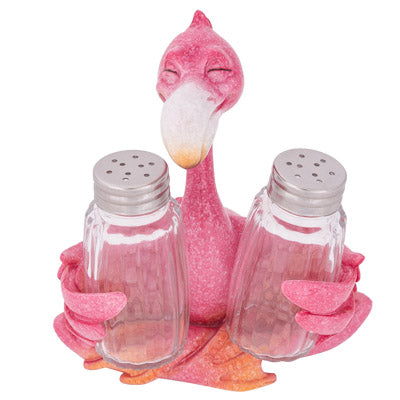 Flamingo Salt and Pepper Shaker Set Tropical Kitchen Decor Pink Flamingo Tableware Figurine - Pink Horse Florida