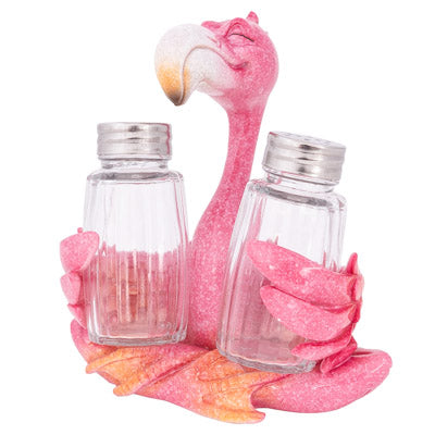 Flamingo Salt and Pepper Shaker Set Tropical Kitchen Decor Pink Flamingo Tableware Figurine - Pink Horse Florida