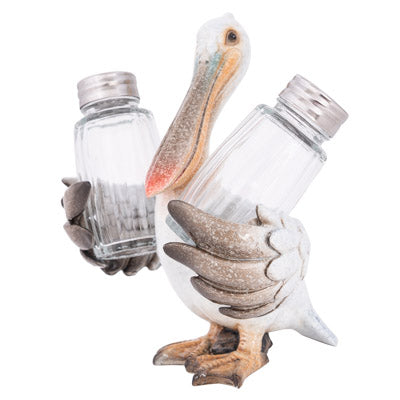 Pelican Salt and Pepper Holder, Kitchen Decor Figurine, Pelican Salt and Pepper Set - Pink Horse Florida