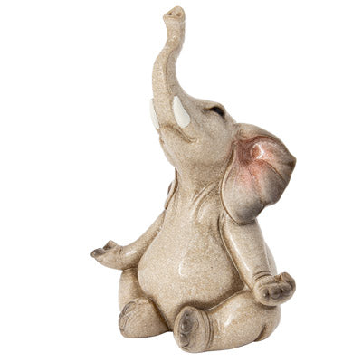 Meditating Elephant Figurine, Elephant Yoga, Elephant Gift, Elephant Figurine, Meditating Figurine - Pink Horse Florida