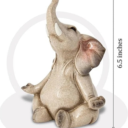 Meditating Elephant Figurine, Elephant Yoga, Elephant Gift, Elephant Figurine, Meditating Figurine - Pink Horse Florida