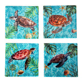 Turtle Coasters, Beach Coasters, Sea Turtle Coasters, Beach Home Decor, Nautical Decor, Turtle Lover - Pink Horse Florida