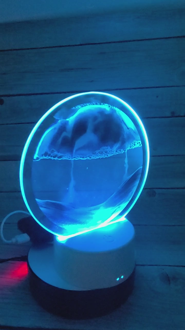 3D Moving Sand Lamp, Ocean Lamp, Quicksand Lamp, 3D Night Light Sand night light Beach-themed night light Sand Coastal night light