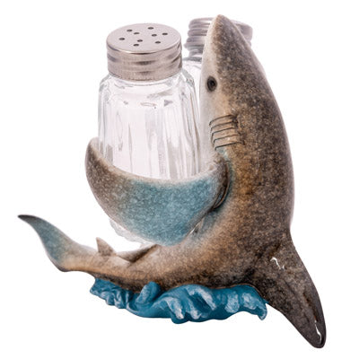 Shark Salt and Pepper Holder, Kitchen Decor Figurine, Shark Salt and Pepper Set, Shark Figurines - Pink Horse Florida