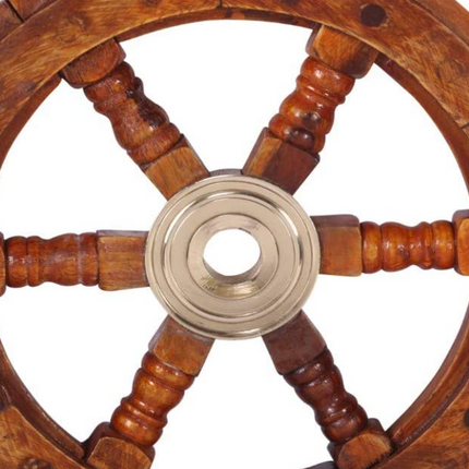 Nautical Brass Ship Wheel, Ship Wheel Wall Decor, Nautical Wall Decor, Ship Wheel Decoration - Pink Horse Florida