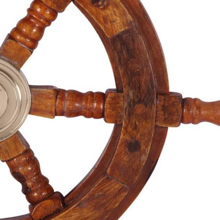 Nautical Brass Ship Wheel, Ship Wheel Wall Decor, Nautical Wall Decor, Ship Wheel Decoration - Pink Horse Florida