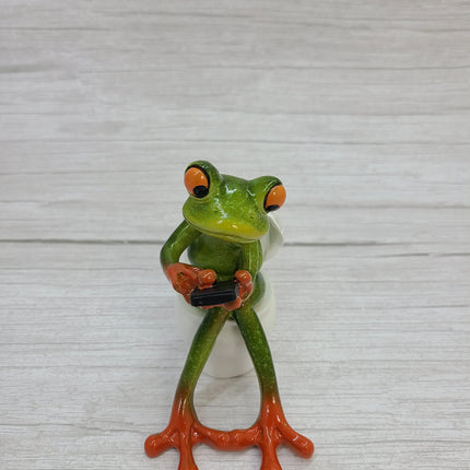 Funny Frog Figurine, Toilet Frog Figurine, Frog Pen Holder, Funny Pen Holder, Funny Animal Figurine, - Pink Horse Florida