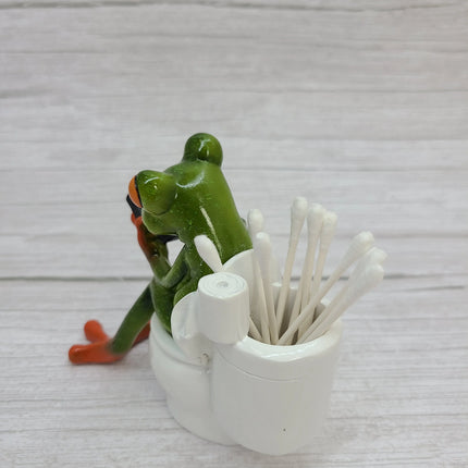 Funny Frog Figurine, Toilet Frog Figurine, Frog Pen Holder, Funny Pen Holder, Funny Animal Figurine, - Pink Horse Florida