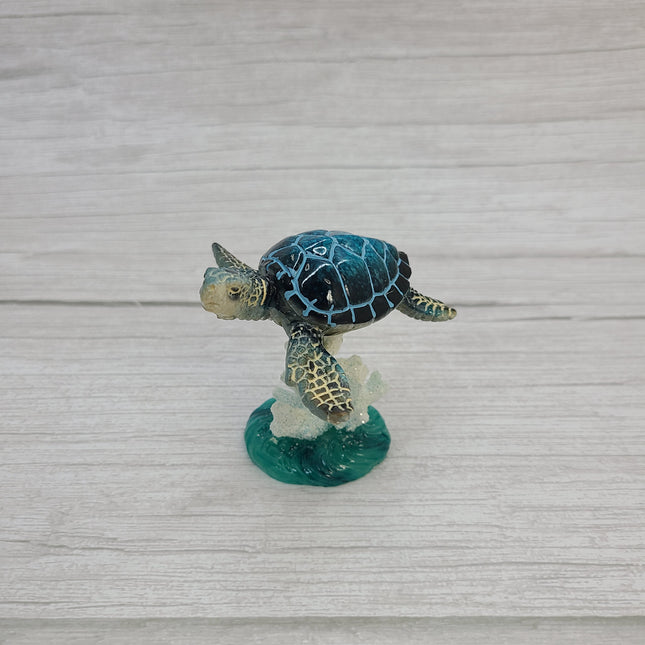 Turtle Figurine, Sea Turtle Figurine on Spring, Turtle Decor, Sea Turtle Decor, Beach Home, Beach Decor, Ocean Decor - Pink Horse Florida