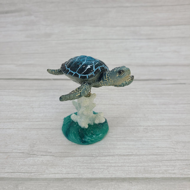 Turtle Figurine, Sea Turtle Figurine on Spring, Turtle Decor, Sea Turtle Decor, Beach Home, Beach Decor, Ocean Decor - Pink Horse Florida