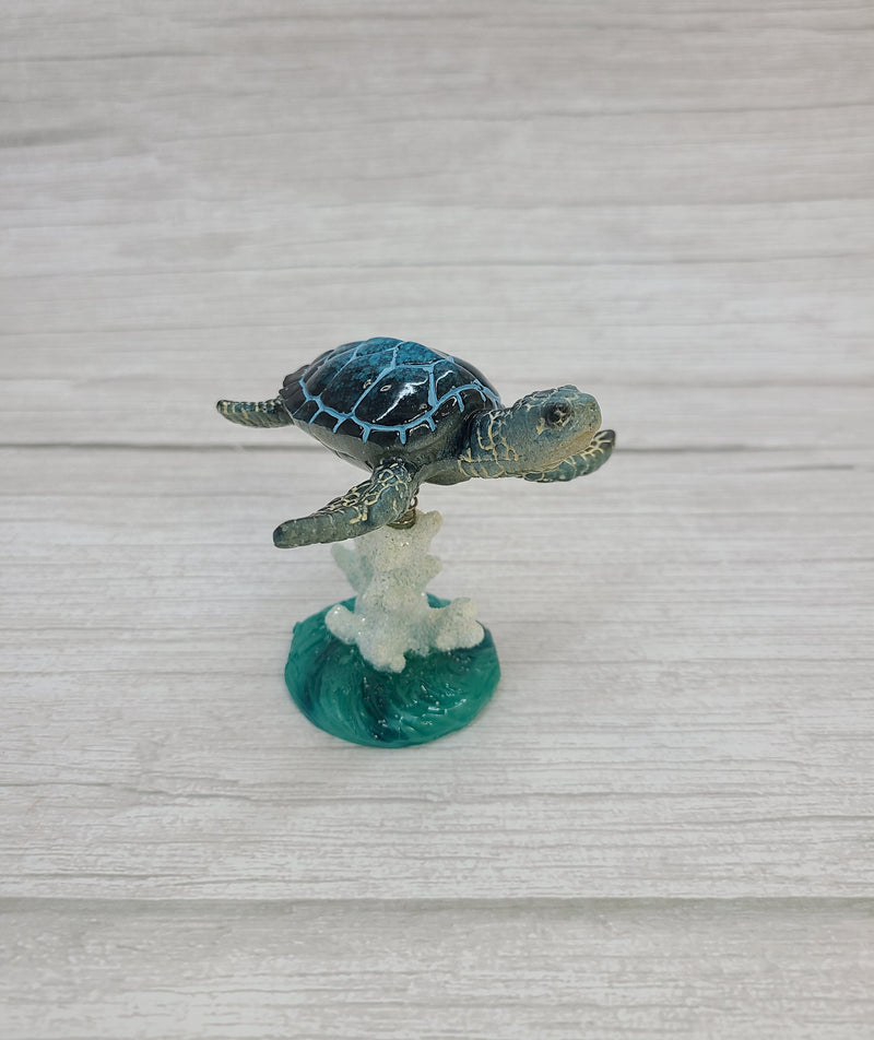 Turtle Figurine, Sea Turtle Figurine on Spring, Turtle Decor, Sea Turtle Decor, Beach Home, Beach Decor, Ocean Decor - Pink Horse Florida