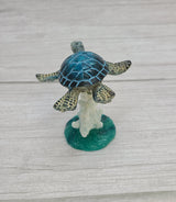 Turtle Figurine, Sea Turtle Figurine on Spring, Turtle Decor, Sea Turtle Decor, Beach Home, Beach Decor, Ocean Decor - Pink Horse Florida