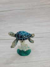 Turtle Figurine, Sea Turtle Figurine on Spring, Turtle Decor, Sea Turtle Decor, Beach Home, Beach Decor, Ocean Decor - Pink Horse Florida