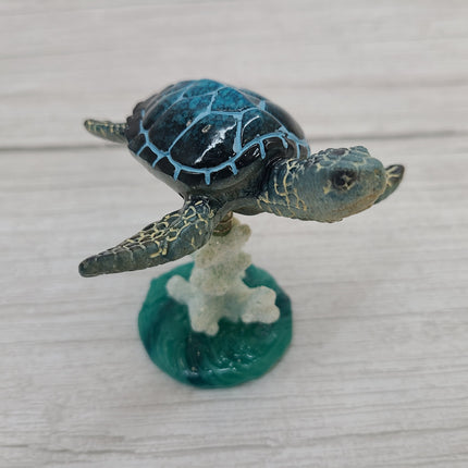 Turtle Figurine, Sea Turtle Figurine on Spring, Turtle Decor, Sea Turtle Decor, Beach Home, Beach Decor, Ocean Decor - Pink Horse Florida