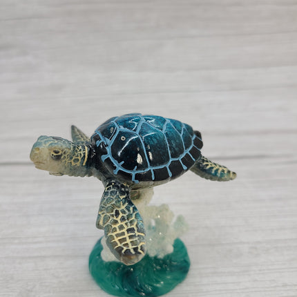 Turtle Figurine, Sea Turtle Figurine on Spring, Turtle Decor, Sea Turtle Decor, Beach Home, Beach Decor, Ocean Decor - Pink Horse Florida