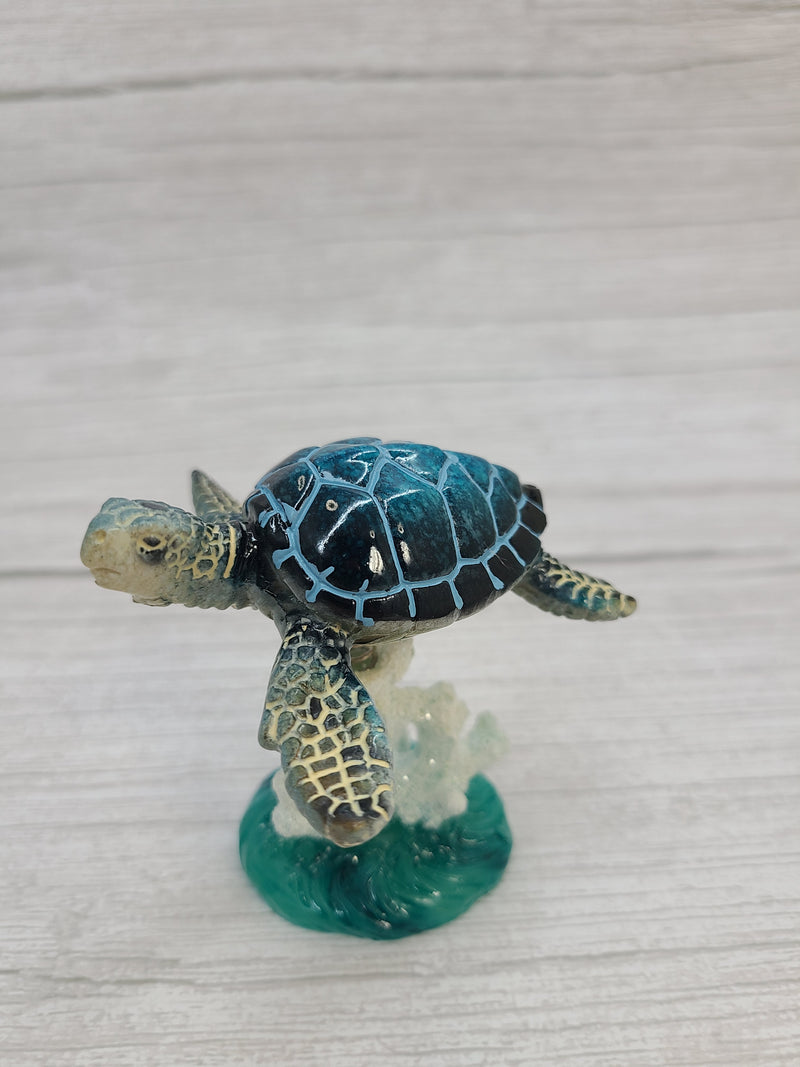 Turtle Figurine, Sea Turtle Figurine on Spring, Turtle Decor, Sea Turtle Decor, Beach Home, Beach Decor, Ocean Decor - Pink Horse Florida