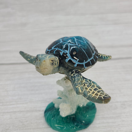 Turtle Figurine, Sea Turtle Figurine on Spring, Turtle Decor, Sea Turtle Decor, Beach Home, Beach Decor, Ocean Decor - Pink Horse Florida