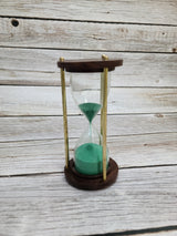 Blue Sand Timer, Sand Timer Decor, Brass Sand Timer, Hourglass, Vintage Hourglass, Antique Sand Timer Reproduction - Pink Horse Florida