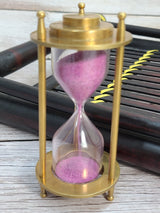 Sand Timer, Sand Timer Decor, Brass Sand Timer, Hourglass, Vintage Hourglass, Antique Sand Timer Reproduction - Pink Horse Florida