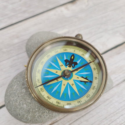 Antique Reproduction Compass, Antique Compass, Vintage Compass, Pocket Compass, Brass Compass - Pink Horse Florida