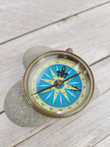 Antique Reproduction Compass, Antique Compass, Vintage Compass, Pocket Compass, Brass Compass - Pink Horse Florida