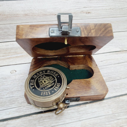 Antique Reproduction Compass, Antique Compass, Vintage Compass, Pocket Compass, Brass Compass - Pink Horse Florida