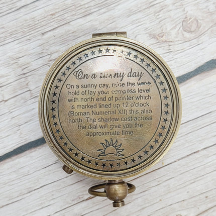 Antique Reproduction Compass, Antique Compass, Vintage Compass, Pocket Compass, Brass Compass - Pink Horse Florida