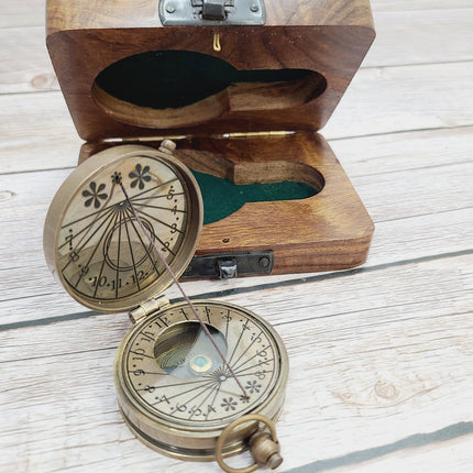 Antique Reproduction Compass, Antique Compass, Vintage Compass, Pocket Compass, Brass Compass - Pink Horse Florida