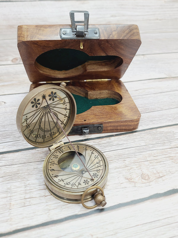 Antique Reproduction Compass, Antique Compass, Vintage Compass, Pocket Compass, Brass Compass - Pink Horse Florida