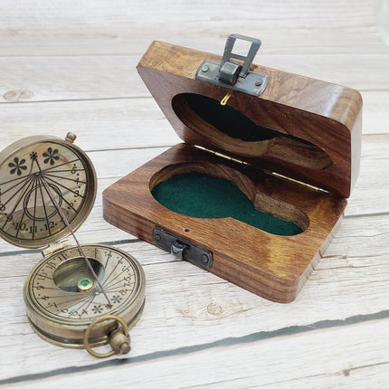 Antique Reproduction Compass, Antique Compass, Vintage Compass, Pocket Compass, Brass Compass - Pink Horse Florida